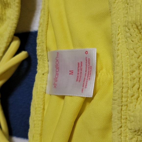 Xhilaration Yellow Textured Cinch Front Bralette Bikini Set~Medium - Picture 4 of 6